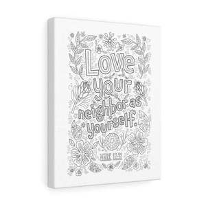 Scripture Sign Love Your Neighbor Mark 12:31 Bible Verse Canvas Christian Wall